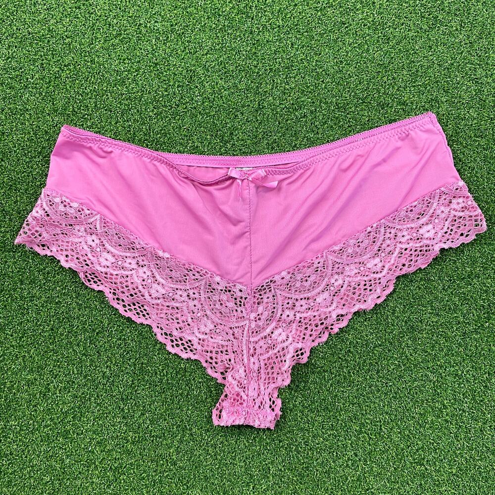 Y2K Pink Lace Trim Cheeky Daisy Fuentes Dainty Panties Sz XL